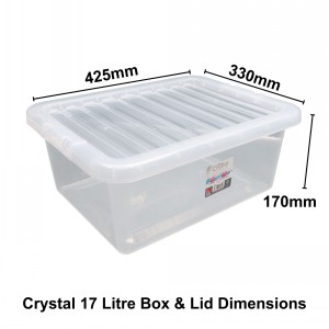 Wham Crystal Plastic Storage Box & Lid Size 05 (17 Litre)